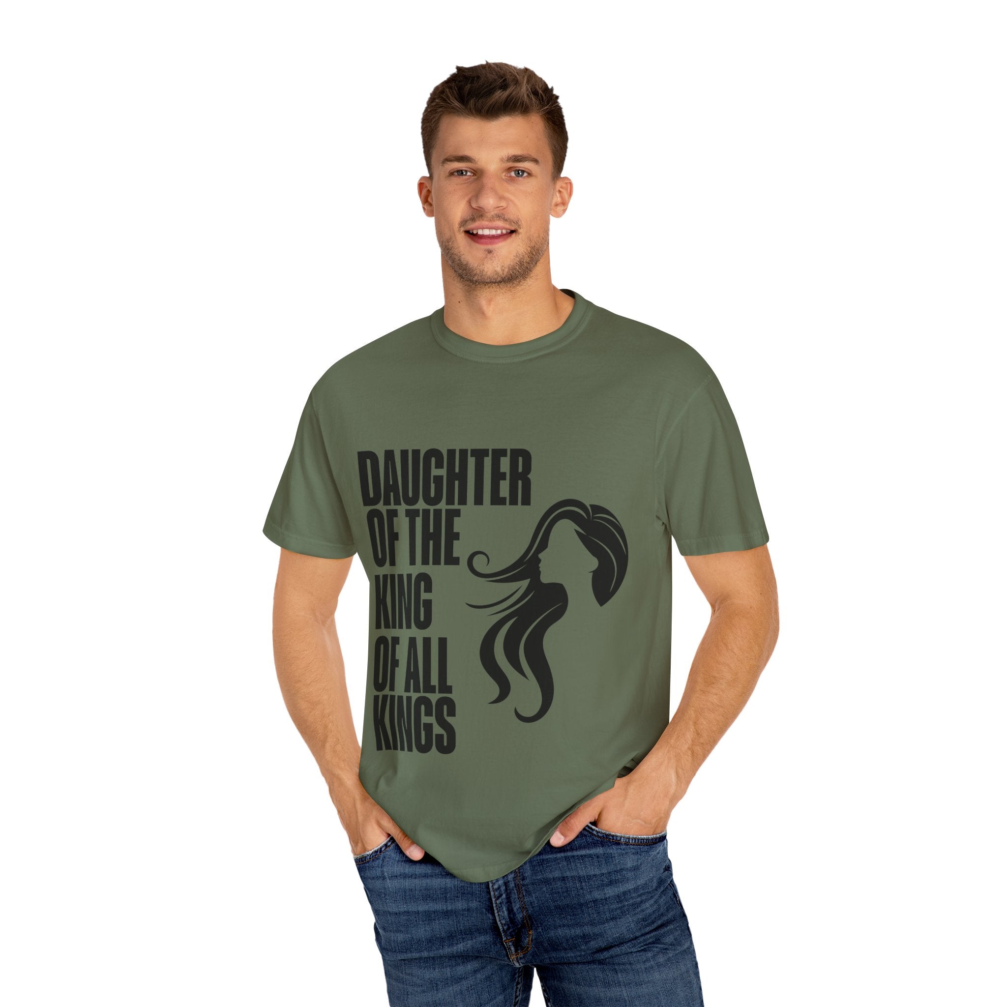 Daughter of the King Unisex Garment-Dyed T-shirt, Christian Tshirts, Christian Merchandise, Gifts for Church, Gifts for Christmas, Gifts for Birthdays, Christian Apparel
