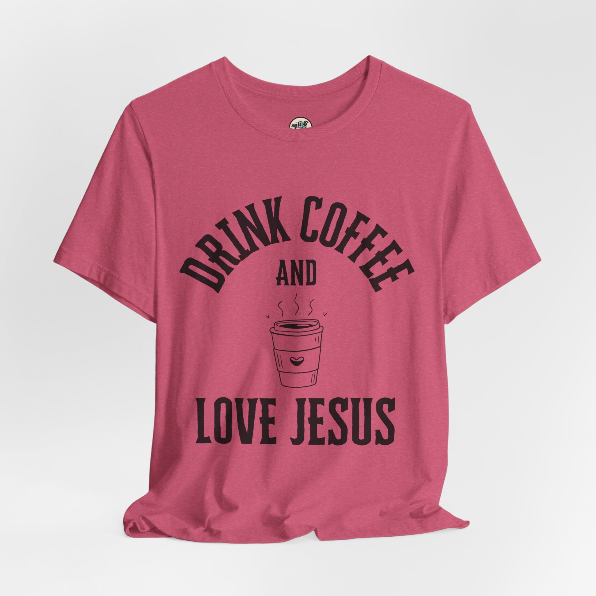 Drink Coffee Love Jesus Tee, Perfect for Gift, Casual Wear, Christian Clothing, Gifts for Ministry, Christmas Gifts, Birthday Gifts, Gifts for Her, Gifts for Friends