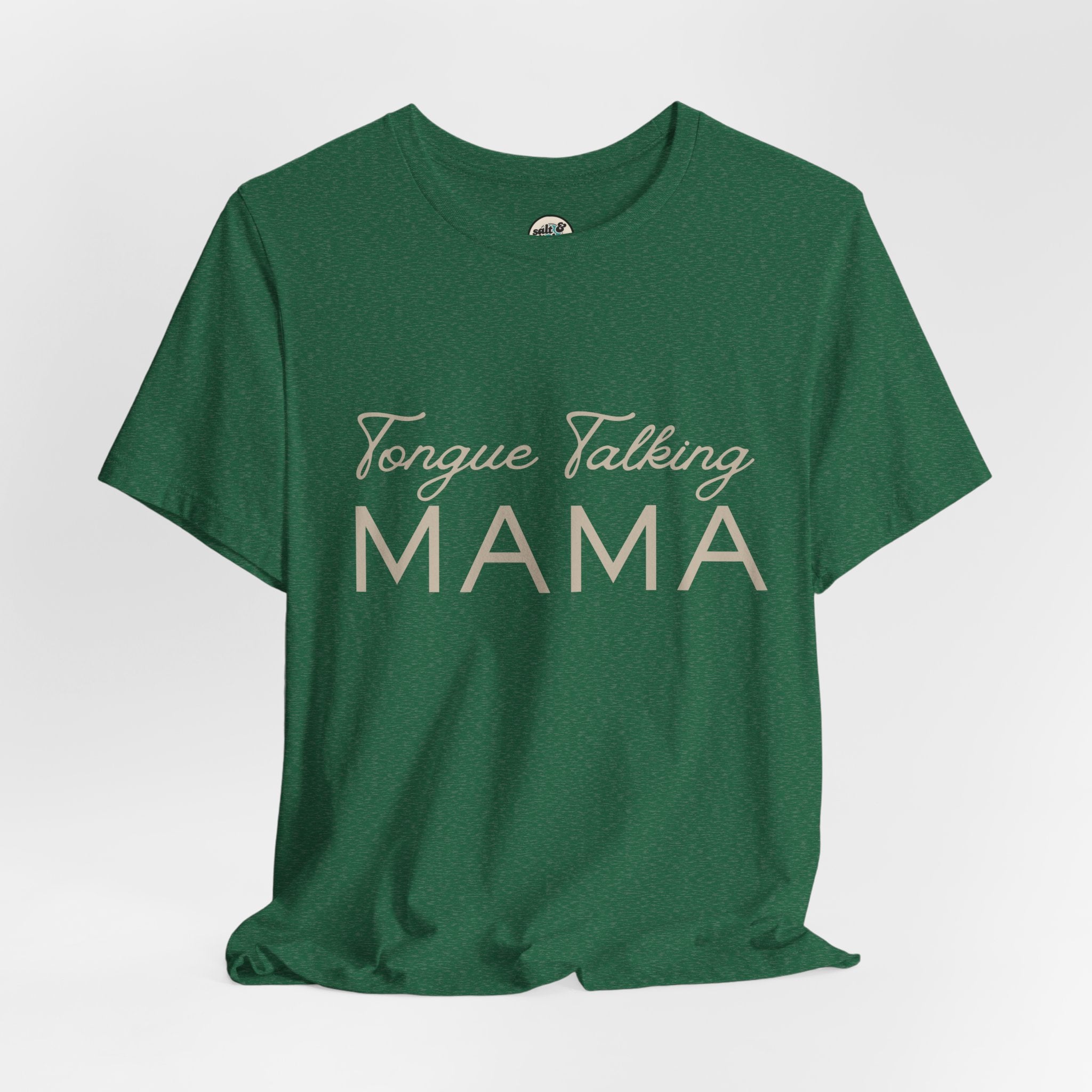 Tongue Talking Mama Tee - Dark Colors, Perfect for Gift, Casual Wear, Christian Clothing, Gifts for Ministry, Christmas Gifts, Birthday Gifts, Gifts for Her, Gifts for Friends