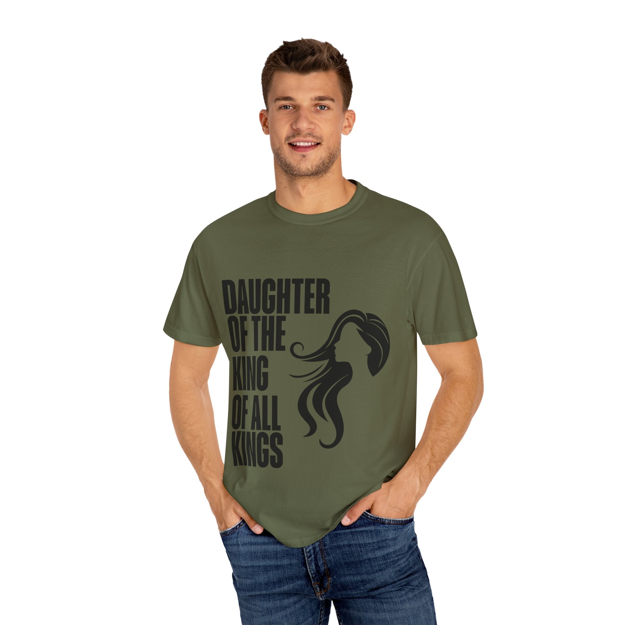Daughter of the King Unisex Garment-Dyed T-shirt, Christian Tshirts, Christian Merchandise, Gifts for Church, Gifts for Christmas, Gifts for Birthdays, Christian Apparel