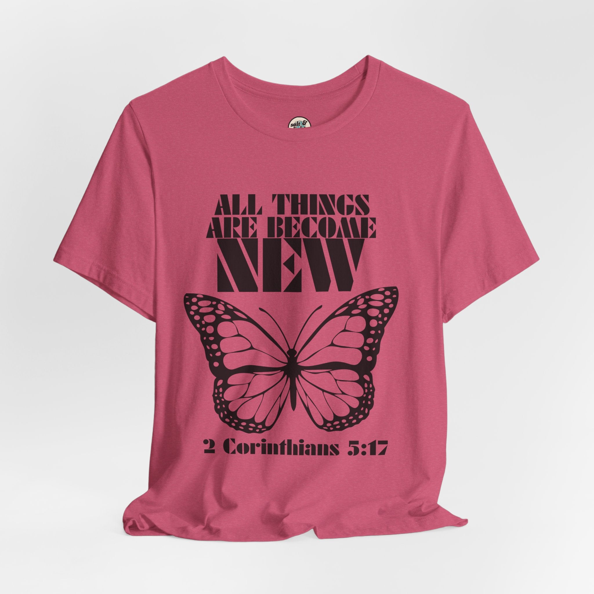 All Things New Butterfly Tee | Perfect for Gift, Casual Wear, Christian Clothing, Gifts for Ministry, Christmas Gifts, Birthday Gifts, Gifts for Her, Gifts for Friends