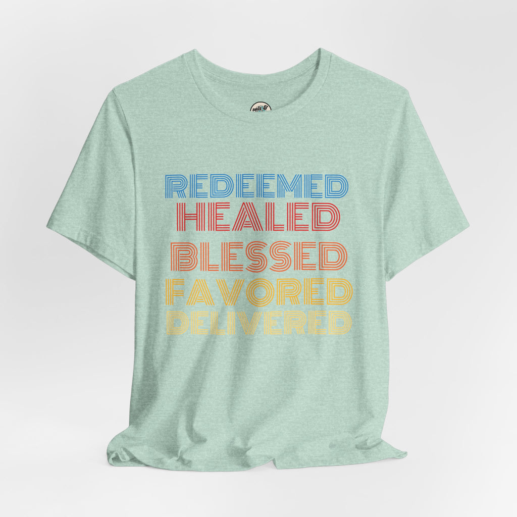 Redeemed Tee, Perfect for Gift, Casual Wear, Christian Clothing, Gifts for Ministry, Christmas Gifts, Birthday Gifts, Gifts for Her, Gifts for Friends