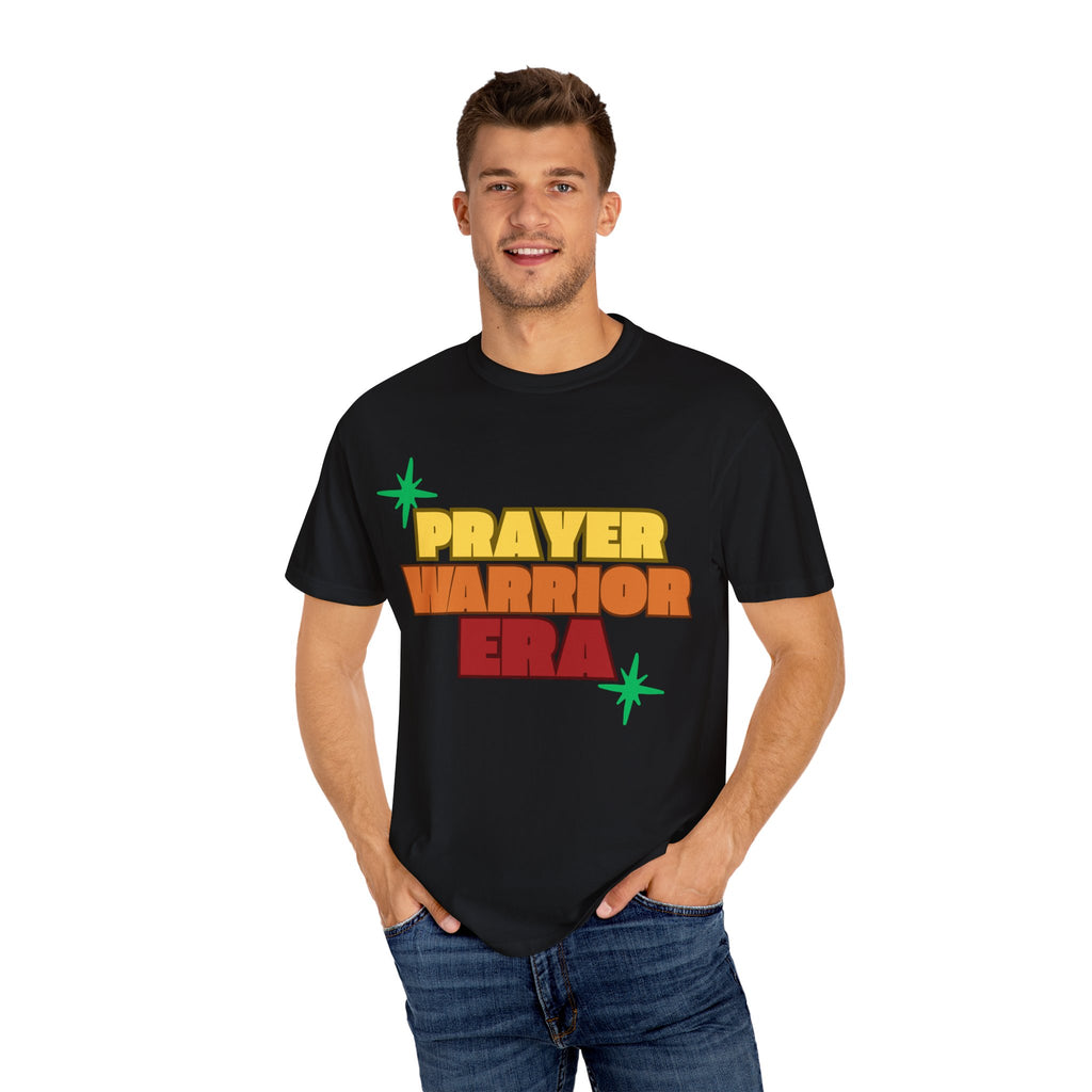 Prayer Warrior Unisex Garment-Dyed T-shirt, Christian Tshirts, Christian Merchandise, Gifts for Church, Gifts for Christmas, Gifts for Birthdays, Christian Apparel