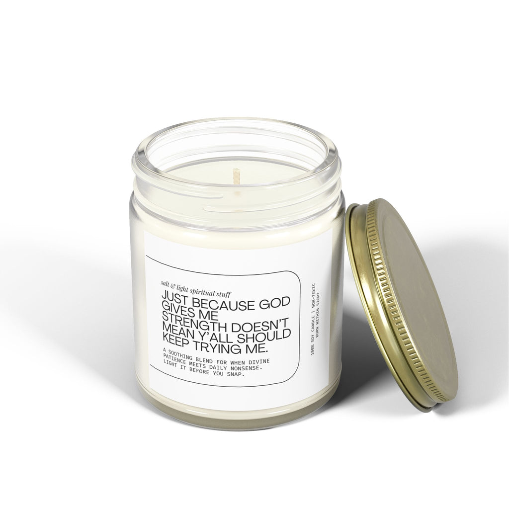 🕯️ Trying Me Candle, Scented Candles, Coconut Apricot Wax (4 oz, 9 oz), Christian Gifts, Funny Candles, Gifts for Her, Home Decor