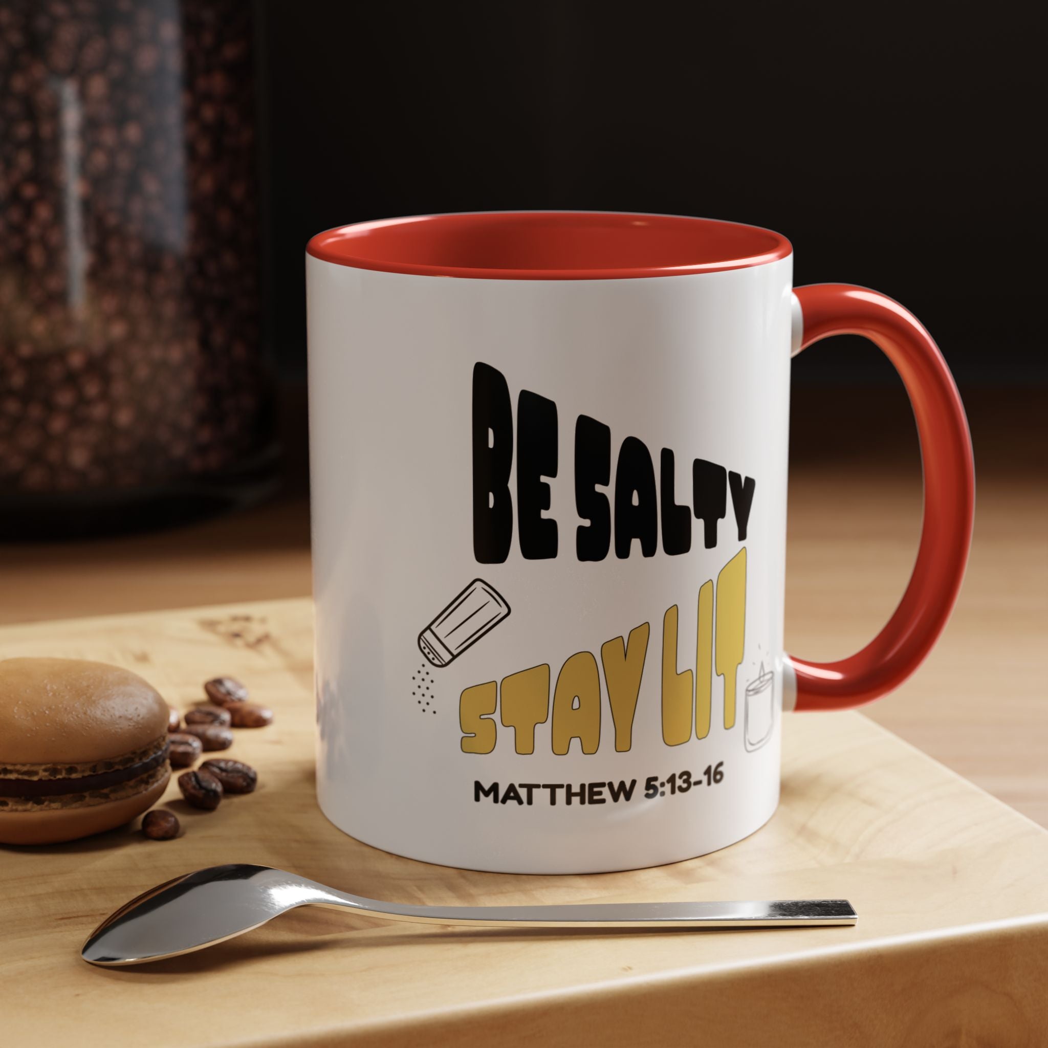 🔥 Be Salty Stay Lit Mug – Matthew 5:13–16 Edition – Retro Faith Edition, (11oz, 15oz) Christian Gifts, Christmas Gifts, Birthday Gifts, Gifts for Her, Gifts for Him, Gifts for Ministry, Retro Coffee Mugs