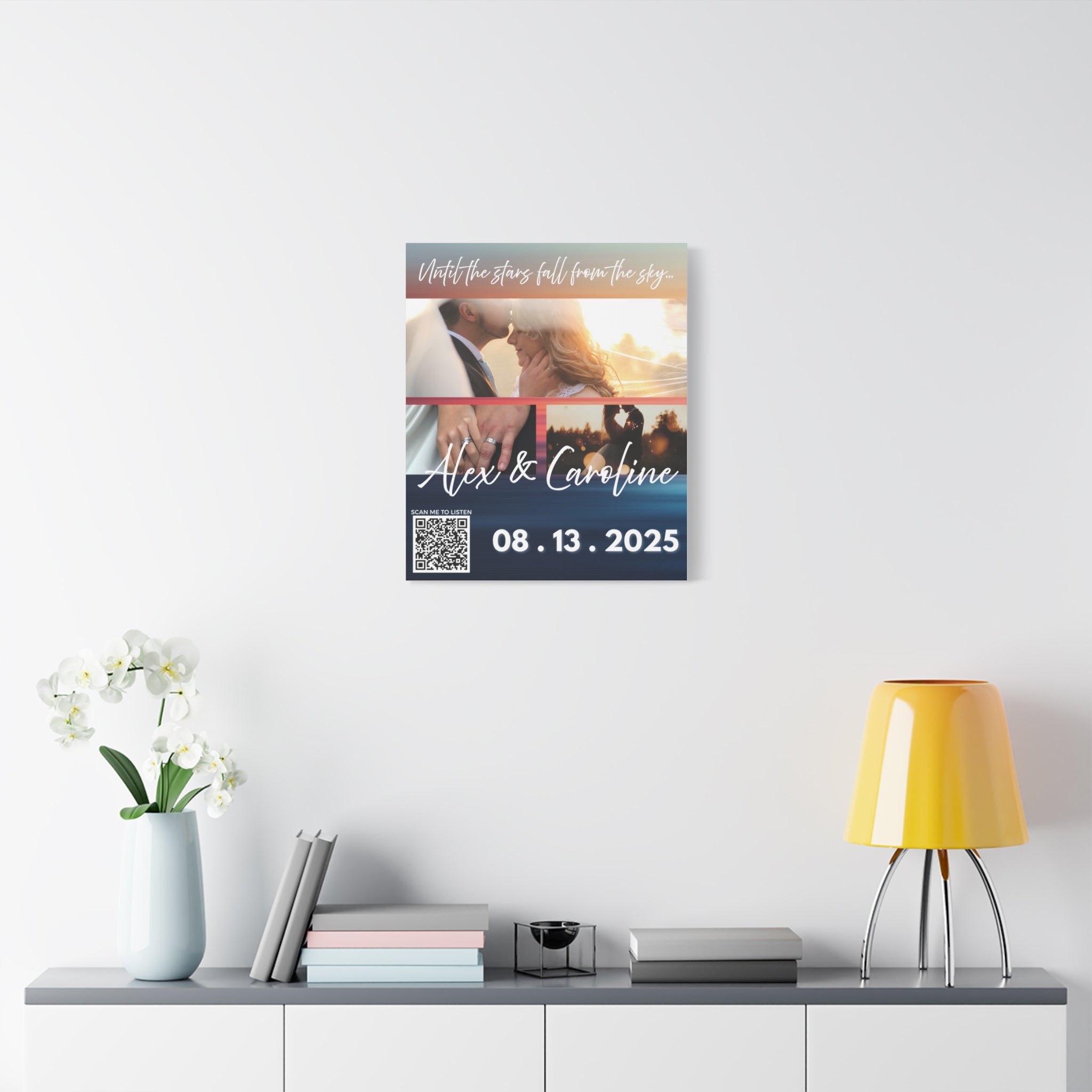 Ocean Wedding Photo Canvas Wall Art w/Personalized Spotify Song Link, Multiple Sizes, Friend Gift, Home Decor, Personalized Art, Modern Wall Decor, Gallery Style Print