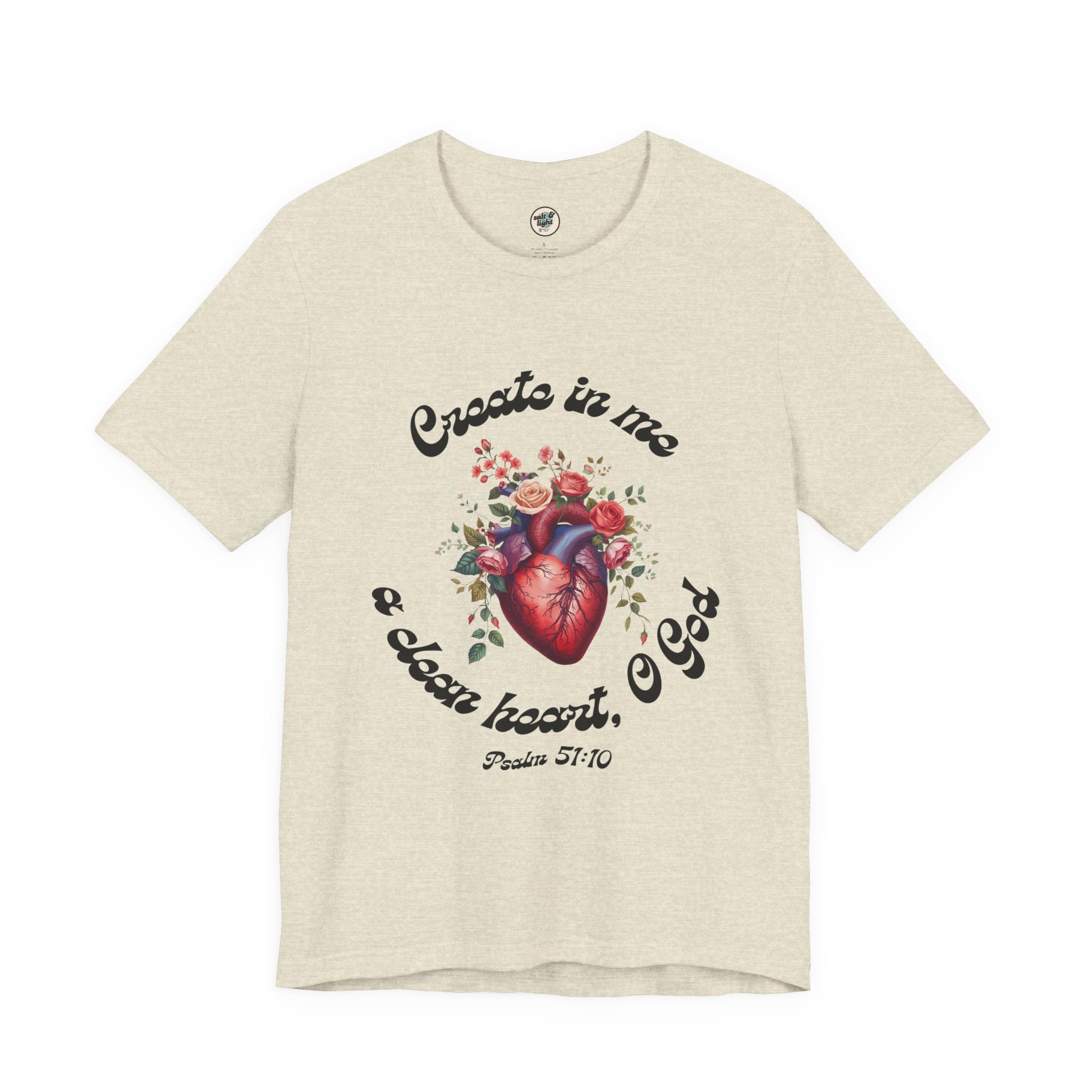 Clean Heart Tee | Perfect for Gift, Casual Wear, Christian Clothing, Gifts for Ministry, Christmas Gifts, Birthday Gifts, Gifts for Her, Gifts for Friends