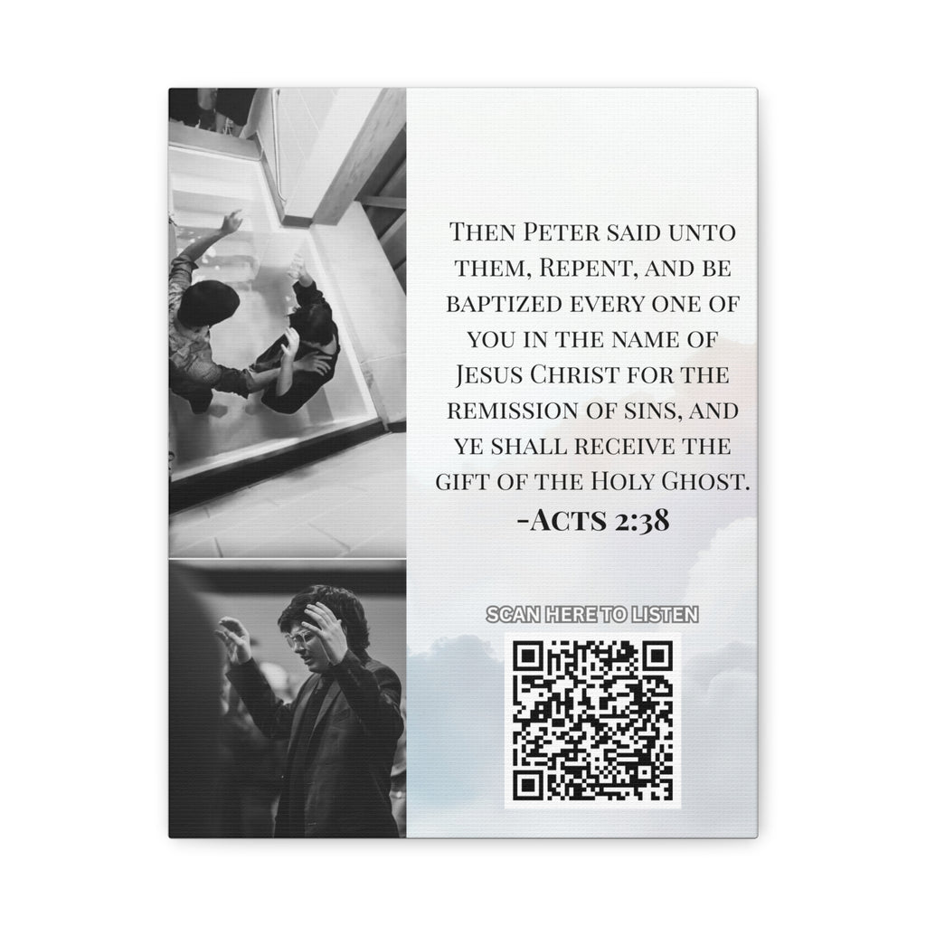 Baptism Holy Ghost Photo Canvas Wall Art w/Personalized Spotify Song Link, Multiple Sizes, Friend Gift, Home Decor, Personalized Art, Modern Wall Decor, Gallery Style Print