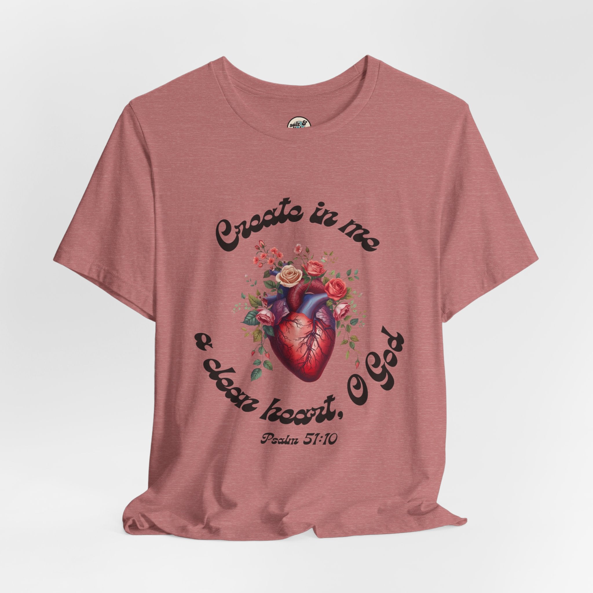 Clean Heart Tee | Perfect for Gift, Casual Wear, Christian Clothing, Gifts for Ministry, Christmas Gifts, Birthday Gifts, Gifts for Her, Gifts for Friends