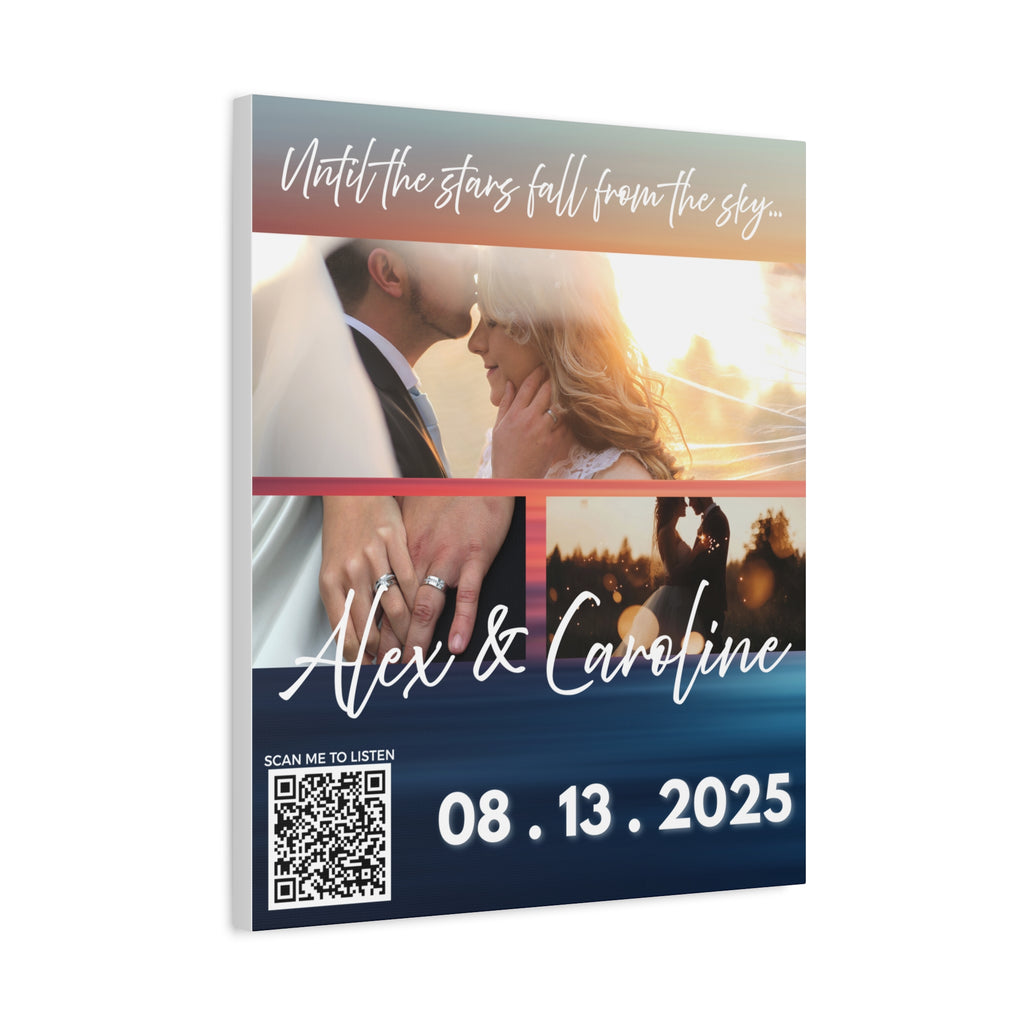 Ocean Wedding Photo Canvas Wall Art w/Personalized Spotify Song Link, Multiple Sizes, Friend Gift, Home Decor, Personalized Art, Modern Wall Decor, Gallery Style Print