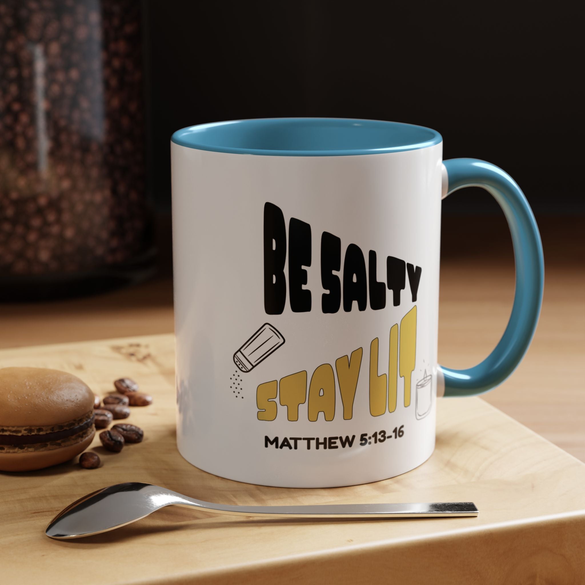 🔥 Be Salty Stay Lit Mug – Matthew 5:13–16 Edition – Retro Faith Edition, (11oz, 15oz) Christian Gifts, Christmas Gifts, Birthday Gifts, Gifts for Her, Gifts for Him, Gifts for Ministry, Retro Coffee Mugs