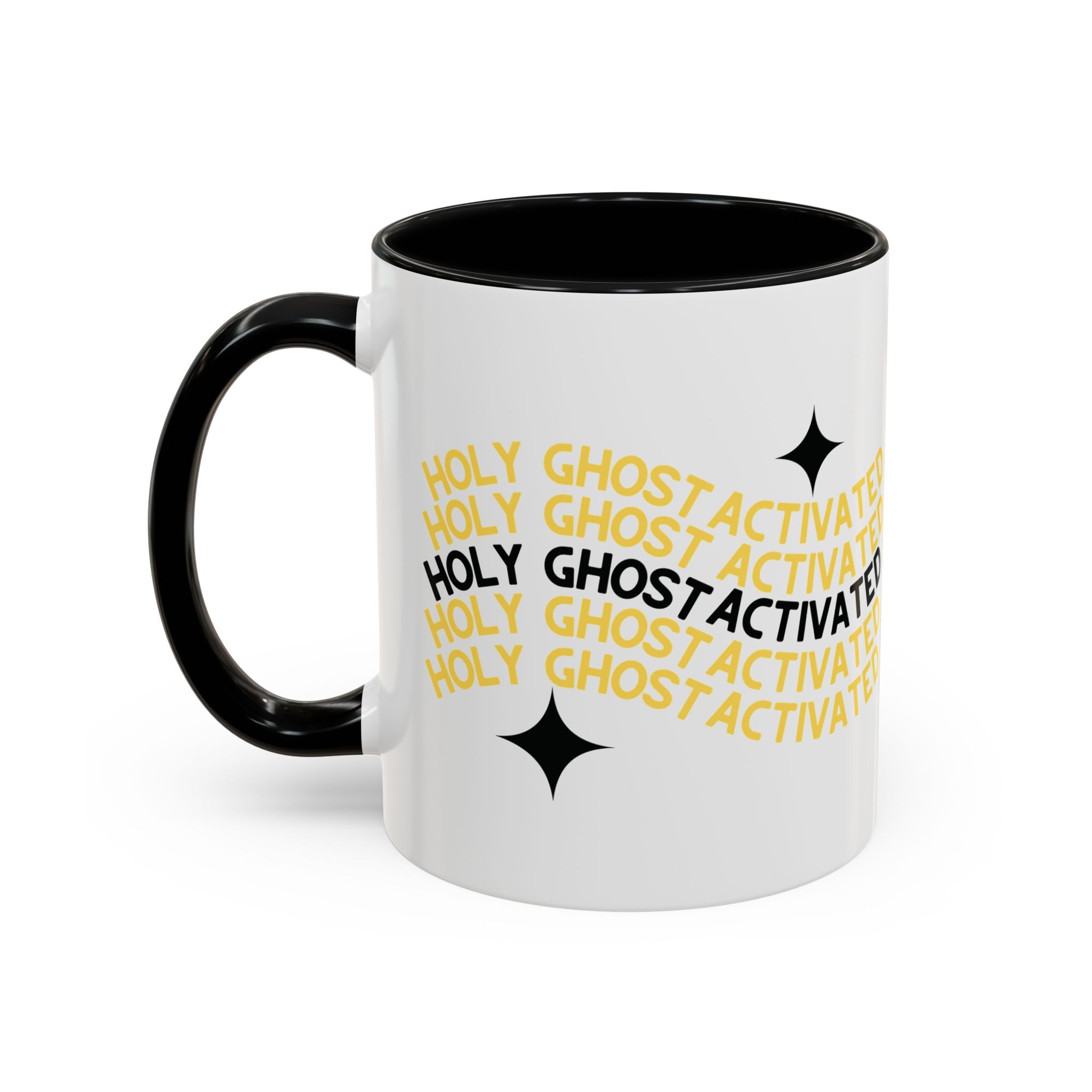 Holy Ghost Activated Mug – Bold Faith, Multiple Colors Ceramic Coffee Mug (11, 15oz), Gifts for Church, Christmas Gifts, Birthday Gifts, Baptism Gifts, Gifts for Her, Gifts for Him, Gifts for Ministry