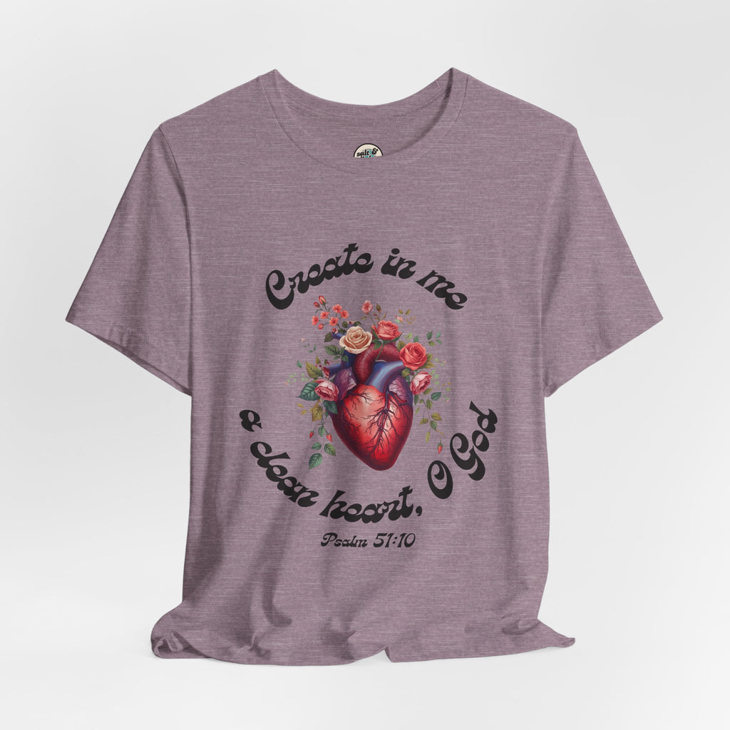 Clean Heart Tee | Perfect for Gift, Casual Wear, Christian Clothing, Gifts for Ministry, Christmas Gifts, Birthday Gifts, Gifts for Her, Gifts for Friends