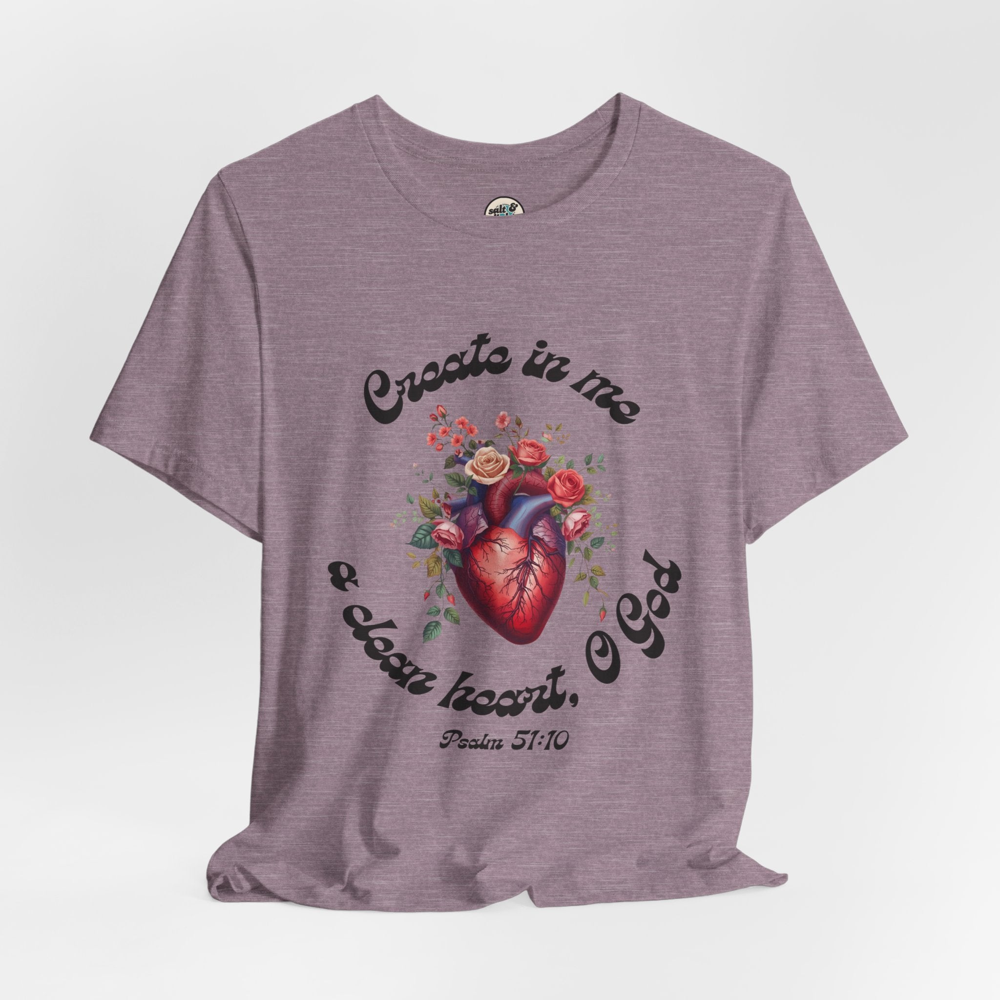 Clean Heart Tee | Perfect for Gift, Casual Wear, Christian Clothing, Gifts for Ministry, Christmas Gifts, Birthday Gifts, Gifts for Her, Gifts for Friends