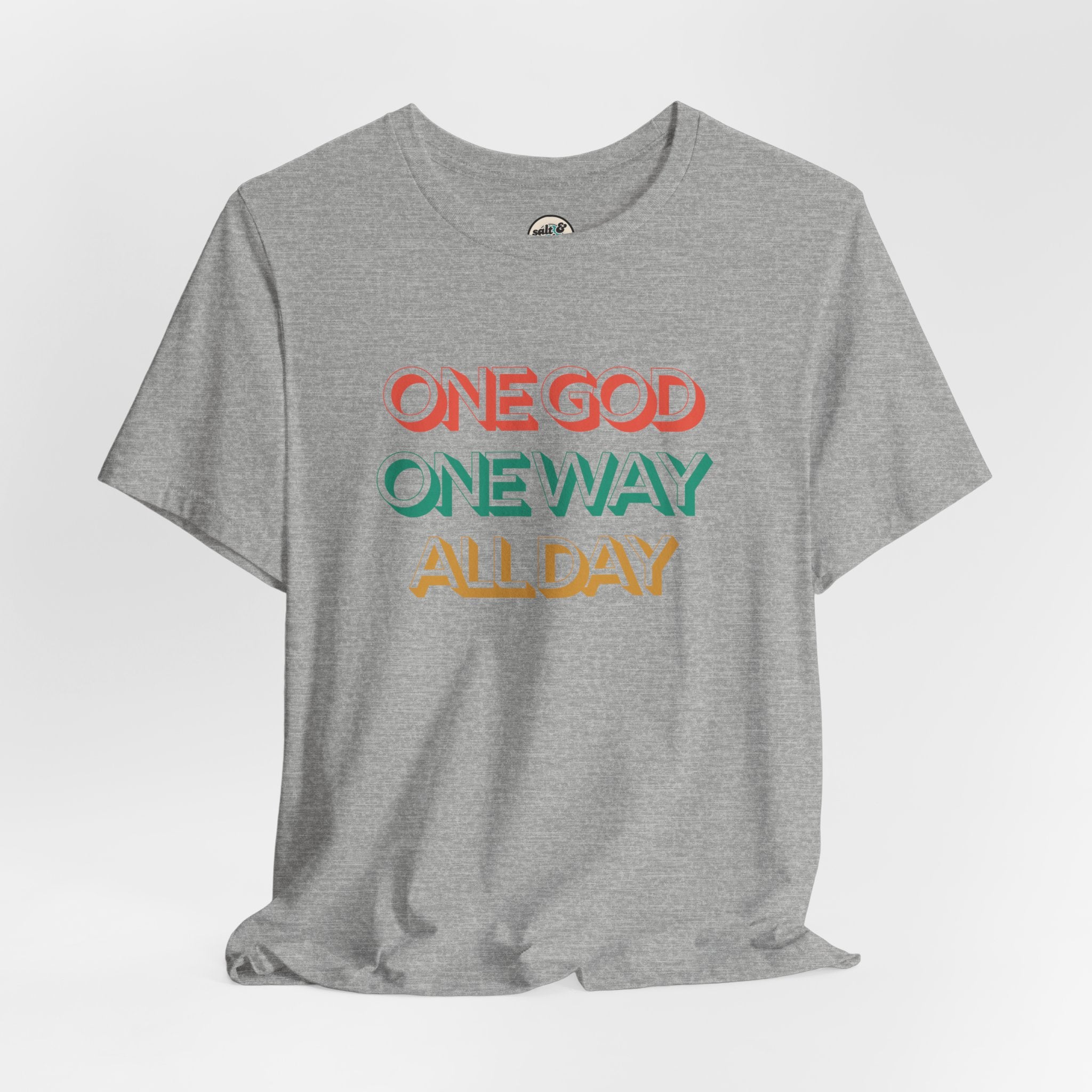 One God One Way Tee, Perfect for Gift, Casual Wear, Christian Clothing, Gifts for Ministry, Christmas Gifts, Birthday Gifts, Gifts for Her, Gifts for Friends