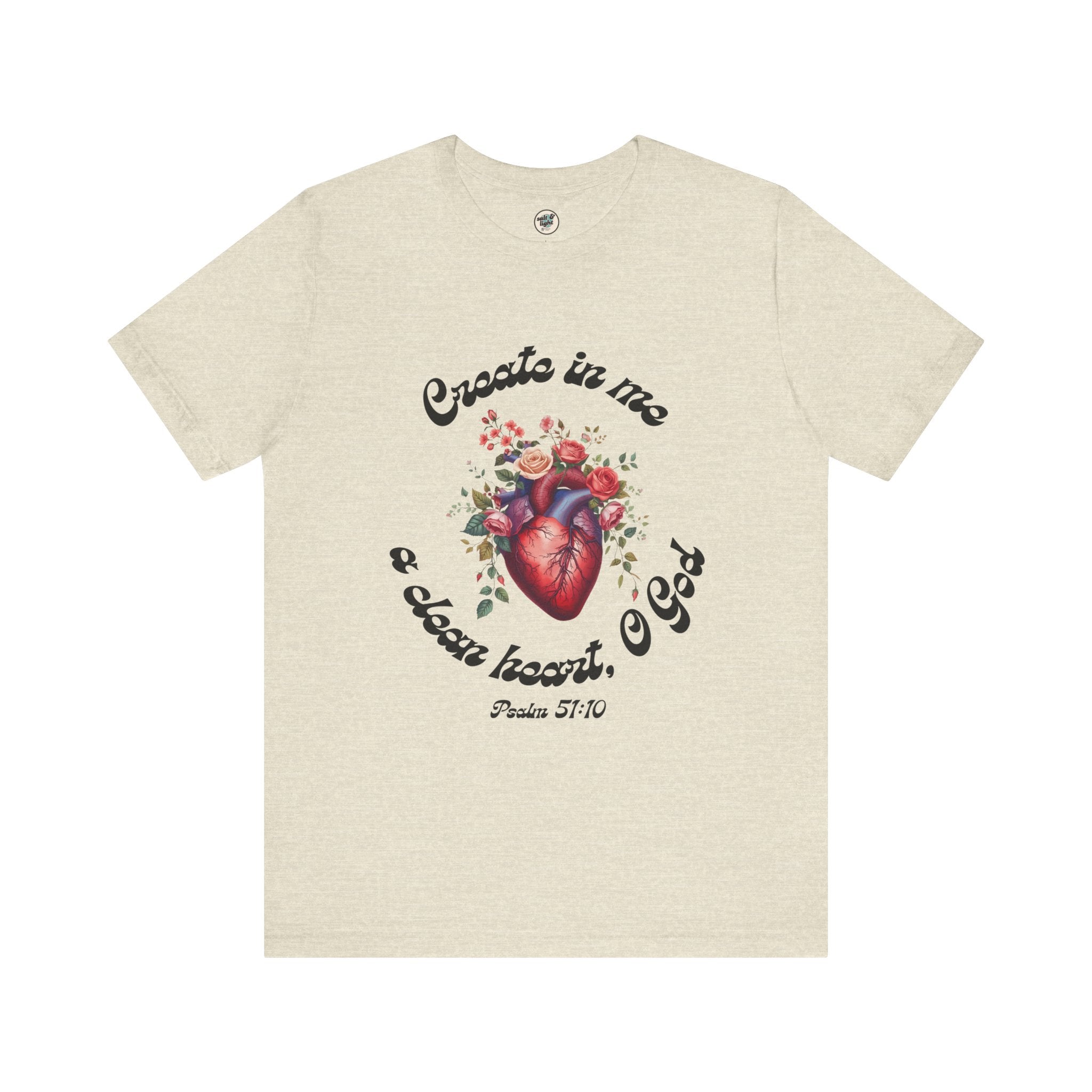 Clean Heart Tee | Perfect for Gift, Casual Wear, Christian Clothing, Gifts for Ministry, Christmas Gifts, Birthday Gifts, Gifts for Her, Gifts for Friends