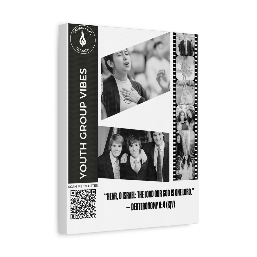 Youth Group Photo Canvas Wall Art w/Personalized Spotify Song Link, Multiple Sizes, Friend Gift, Home Decor, Personalized Art, Modern Wall Decor, Gallery Style Print