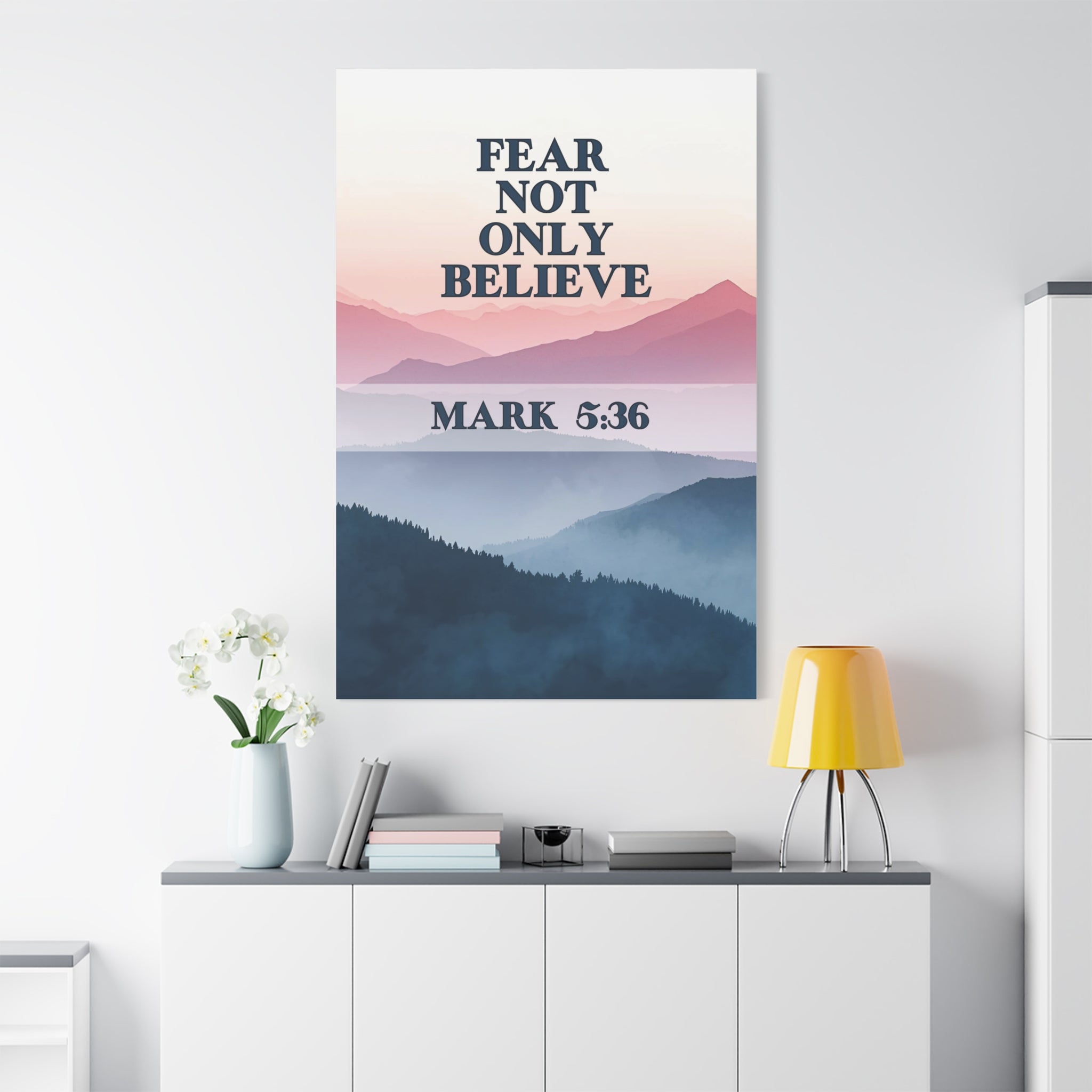 🌄 Fear Not Wall Art – Mark 5:36 Mountain Peace Edition Christian Wall Art, Gifts for the home, Baptism gifts, Christmas gifts, Birthday presents
