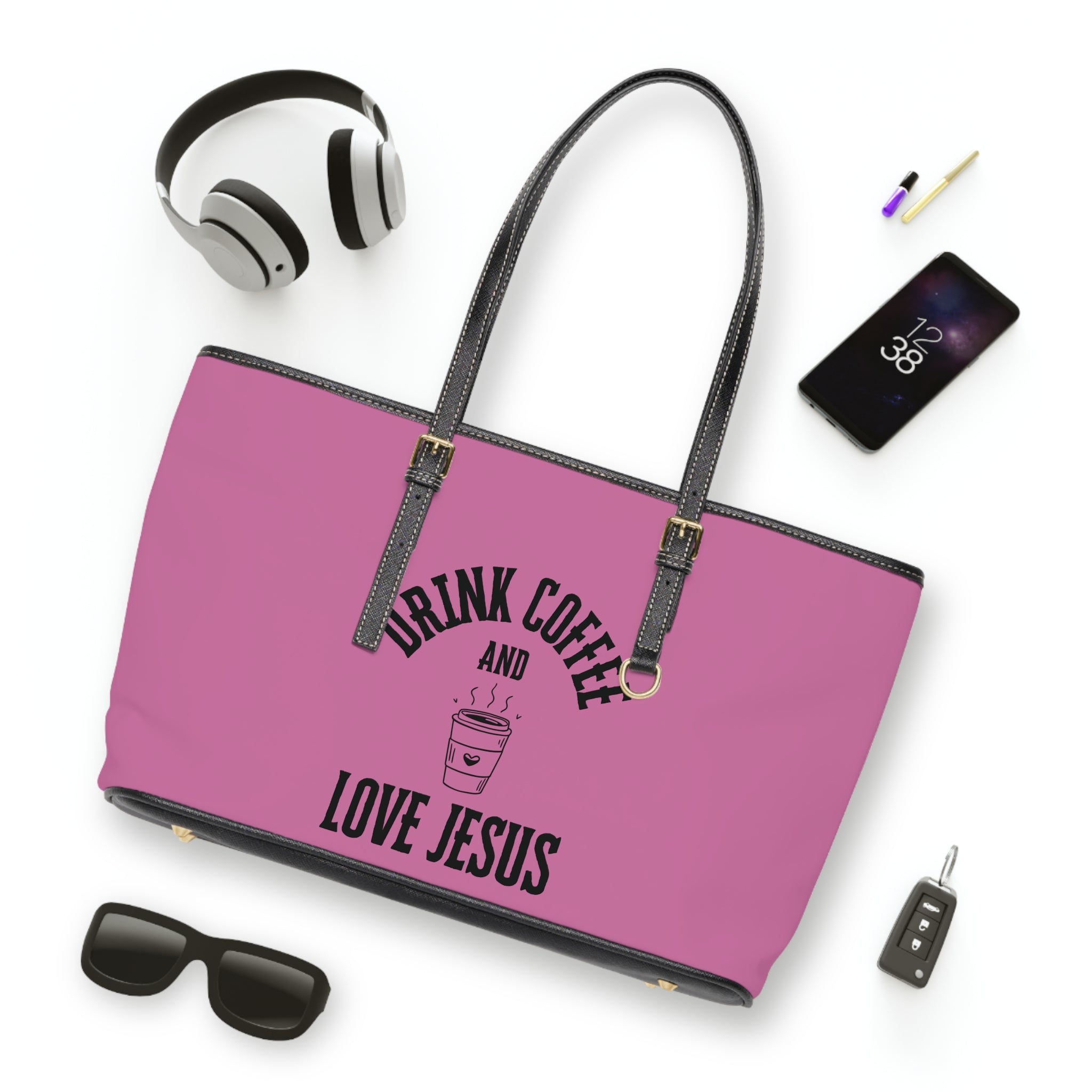 Coffee & Christ Handbag - PU Leather Shoulder Bag