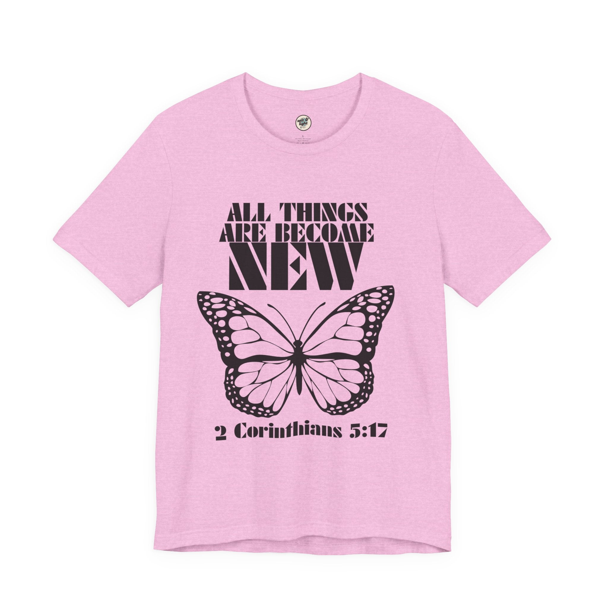 All Things New Butterfly Tee | Perfect for Gift, Casual Wear, Christian Clothing, Gifts for Ministry, Christmas Gifts, Birthday Gifts, Gifts for Her, Gifts for Friends