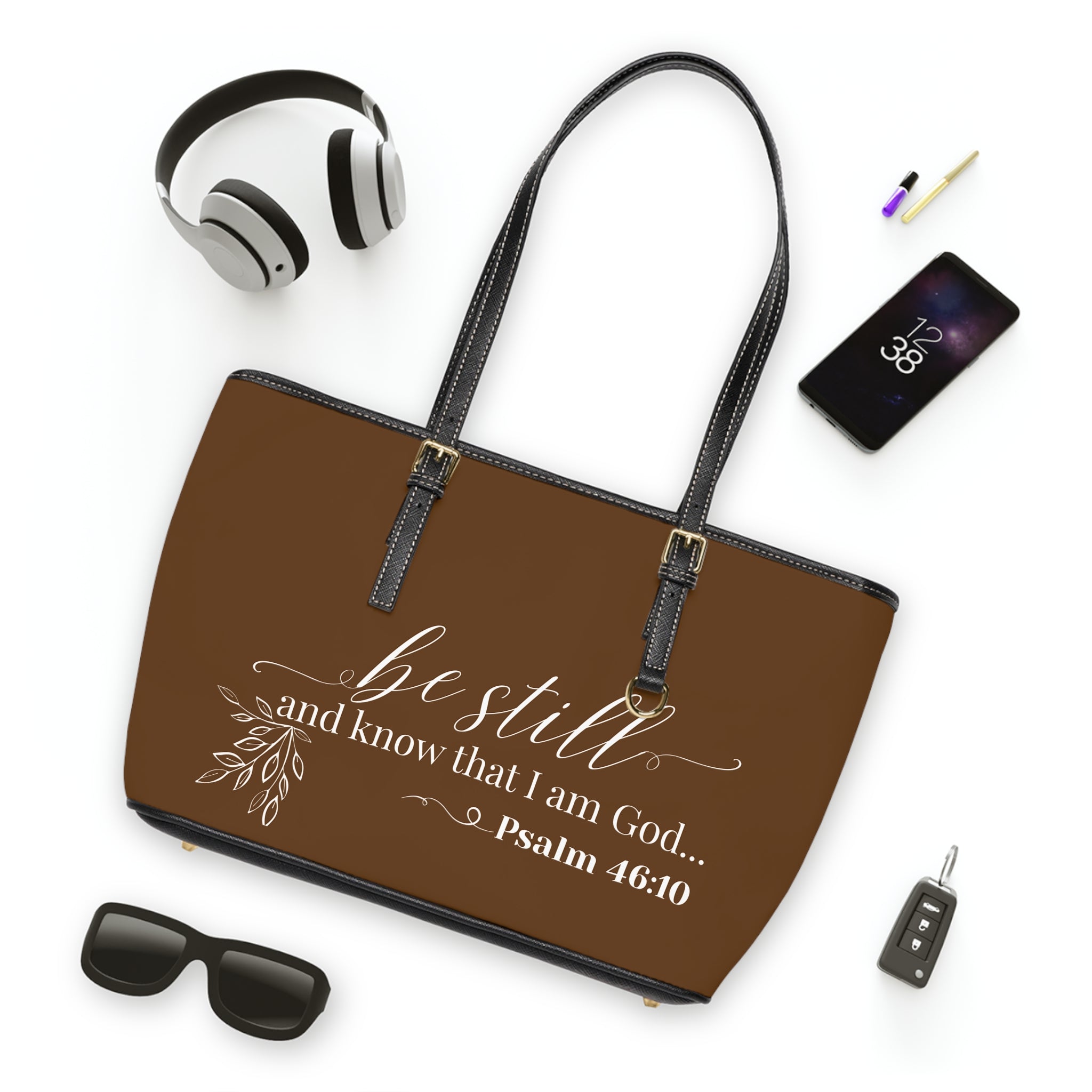 Stillness & Strength Handbag- PU Leather Shoulder Bag