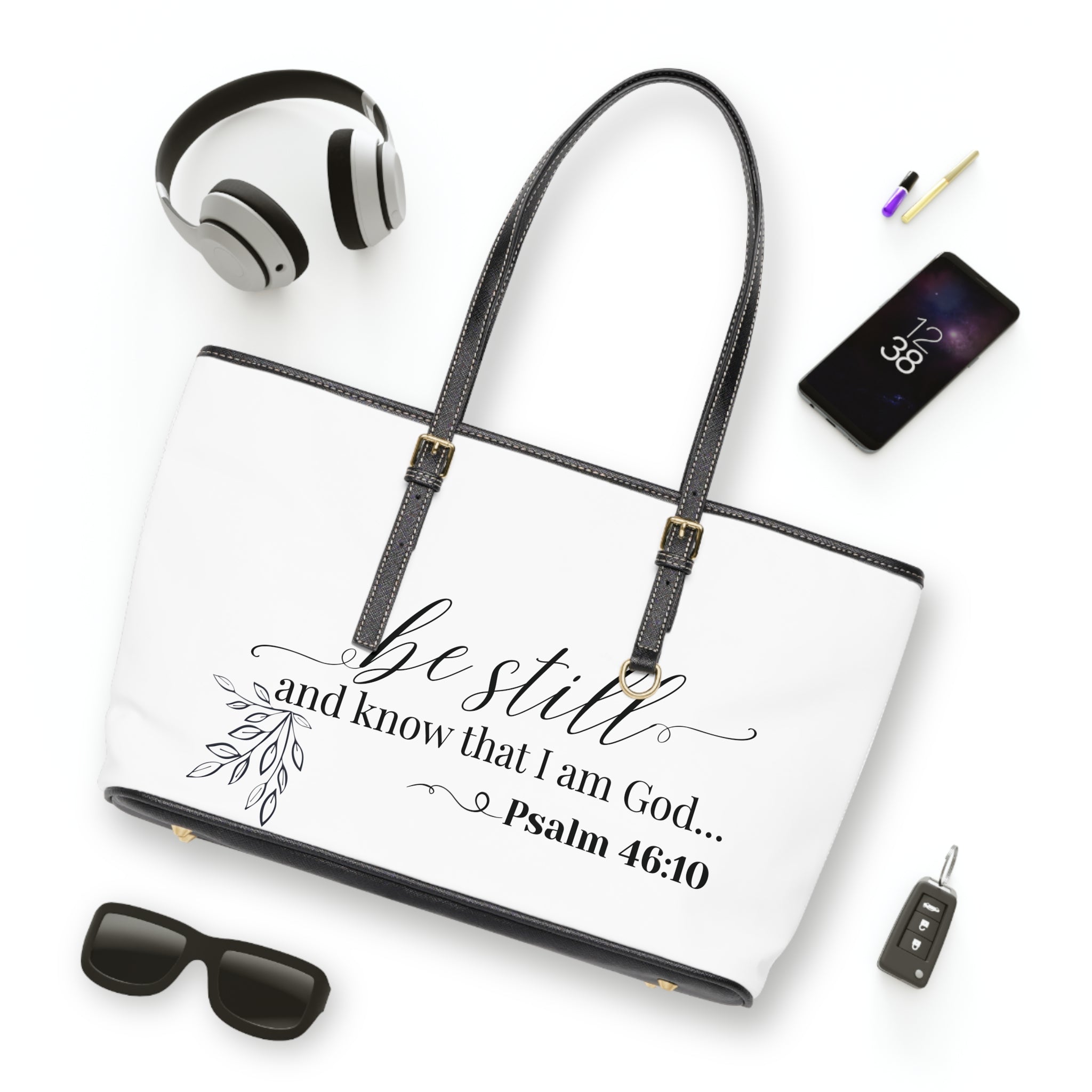 Stillness & Strength Handbag -  PU Leather Shoulder Bag