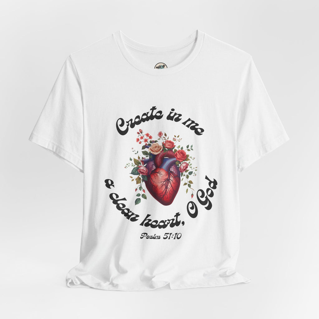 Clean Heart Tee | Perfect for Gift, Casual Wear, Christian Clothing, Gifts for Ministry, Christmas Gifts, Birthday Gifts, Gifts for Her, Gifts for Friends