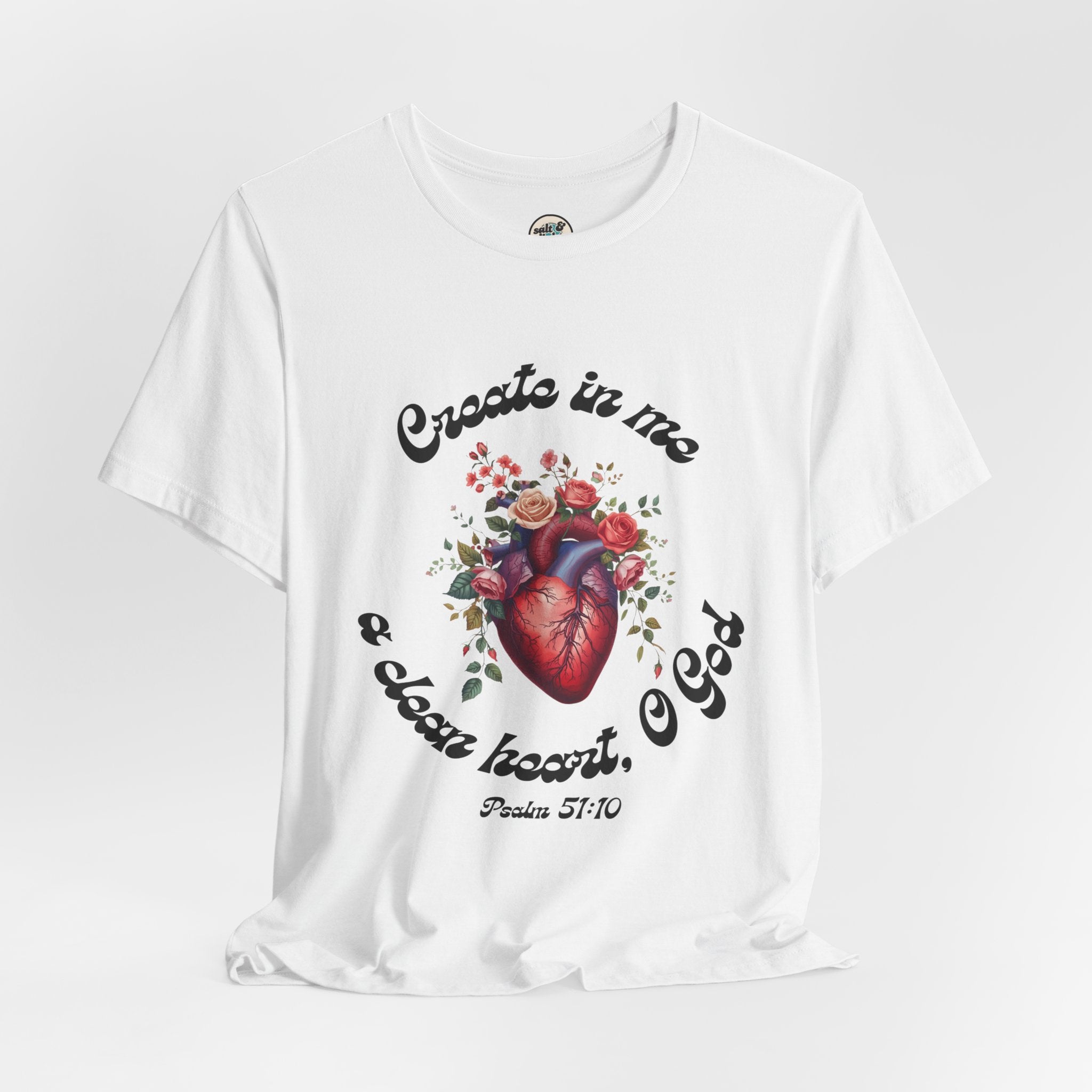 Clean Heart Tee | Perfect for Gift, Casual Wear, Christian Clothing, Gifts for Ministry, Christmas Gifts, Birthday Gifts, Gifts for Her, Gifts for Friends